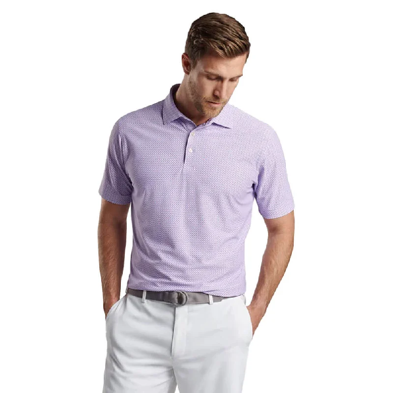 Cozy Essentials Wear Peter Millar Orbital Geo Performance Mesh Polo Shirt - Petal Purple Cozy Essentials Wear Peter Millar Orbital Geo Performance Mesh Polo Shirt - Petal Purple