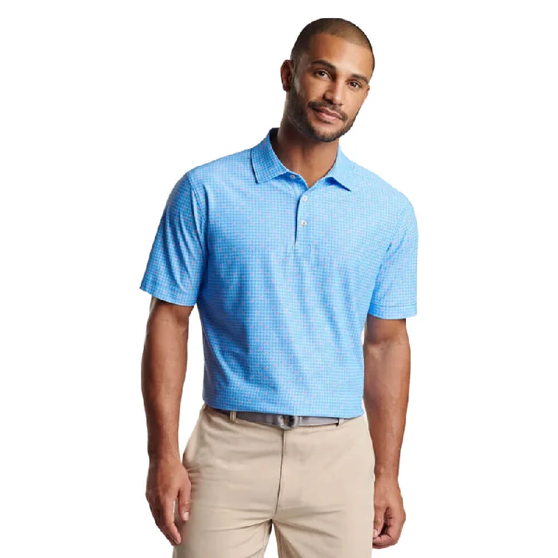 Elegant Dressing Peter Millar Spokes Performance Mesh Polo Shirt - Liberty Blue