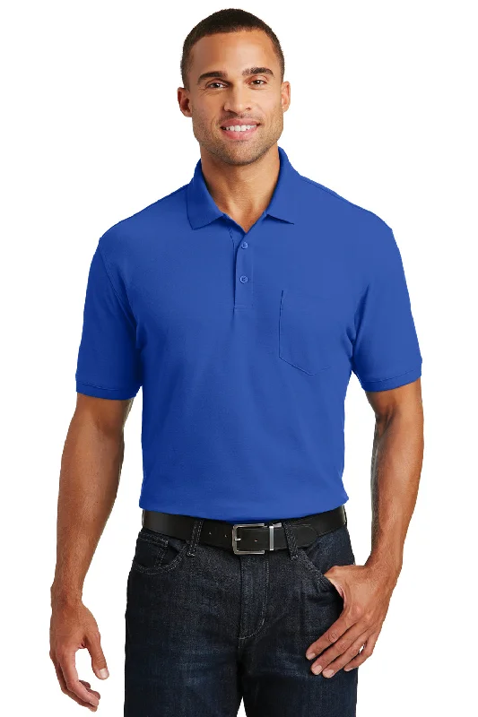 Energy Plan Port Authority Mens Core Classic Short Sleeve Polo Shirt w/ Pocket - True Royal Blue Energy Plan Port Authority Mens Core Classic Short Sleeve Polo Shirt w/ Pocket - True Royal Blue