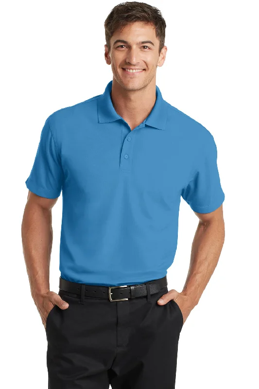 Exquisite Embroidery Port Authority Mens Dry Zone Moisture Wicking Short Sleeve Polo Shirt - Celadon Blue
