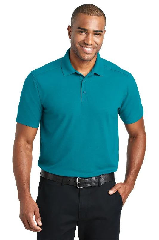 Comfortable Fashion Port Authority Mens EZPerformance Moisture Wicking Short Sleeve Polo Shirt - Teal Green