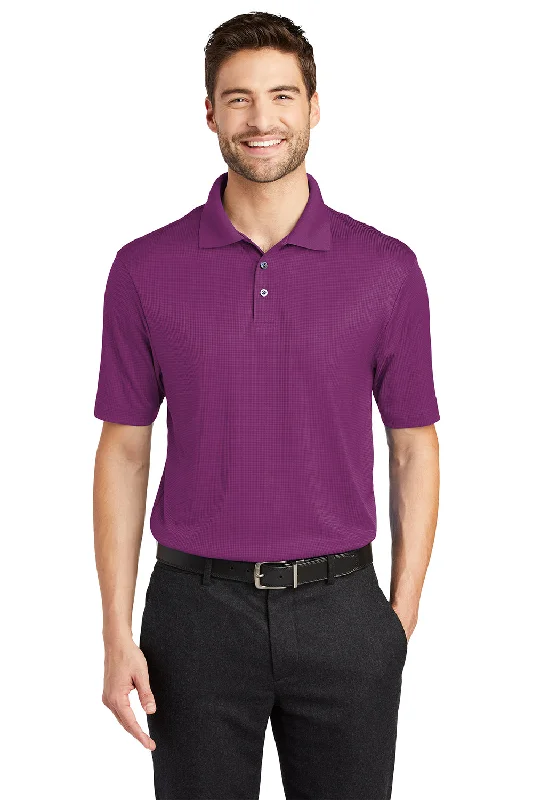 Versatile Wear Port Authority Mens Performance Moisture Wicking Short Sleeve Polo Shirt - Violet Purple Versatile Wear Port Authority Mens Performance Moisture Wicking Short Sleeve Polo Shirt - Violet Purple