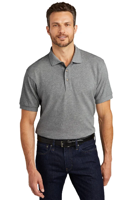 Comfy Chic Port Authority Mens Shrink Resistant Short Sleeve Polo Shirt - Oxford Grey Comfy Chic Port Authority Mens Shrink Resistant Short Sleeve Polo Shirt - Oxford Grey