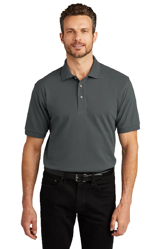 Comfortable Outfits Port Authority Mens Shrink Resistant Short Sleeve Polo Shirt - Steel Grey Comfortable Outfits Port Authority Mens Shrink Resistant Short Sleeve Polo Shirt - Steel Grey