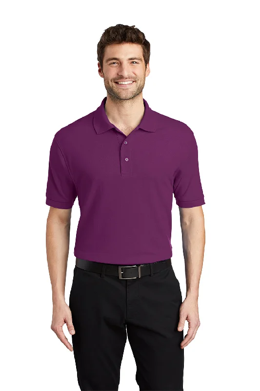 Effortless Wear Port Authority Mens Silk Touch Wrinkle Resistant Short Sleeve Polo Shirt - Deep Berry Purple Effortless Wear Port Authority Mens Silk Touch Wrinkle Resistant Short Sleeve Polo Shirt - Deep Berry Purple