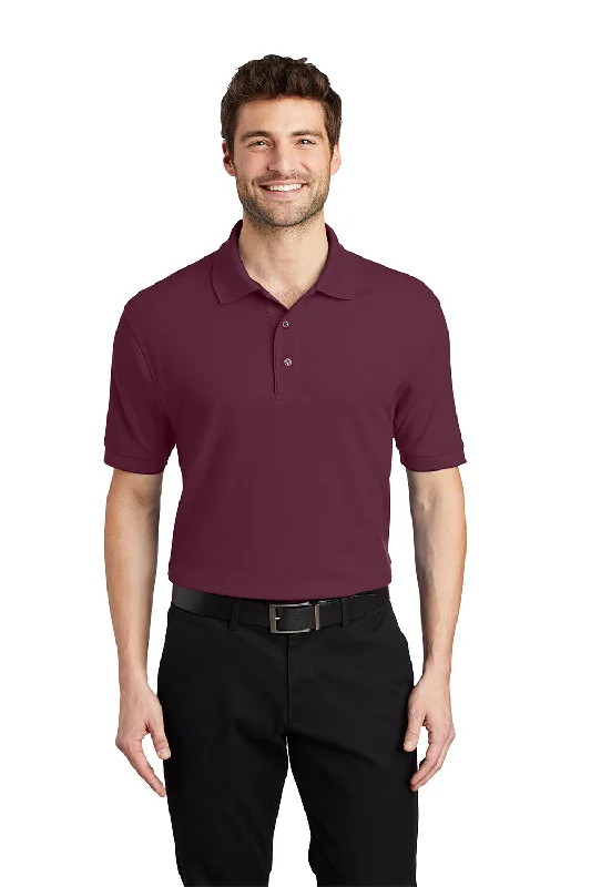 High Street Style Port Authority Mens Silk Touch Wrinkle Resistant Short Sleeve Polo Shirt - Burgundy High Street Style Port Authority Mens Silk Touch Wrinkle Resistant Short Sleeve Polo Shirt - Burgundy