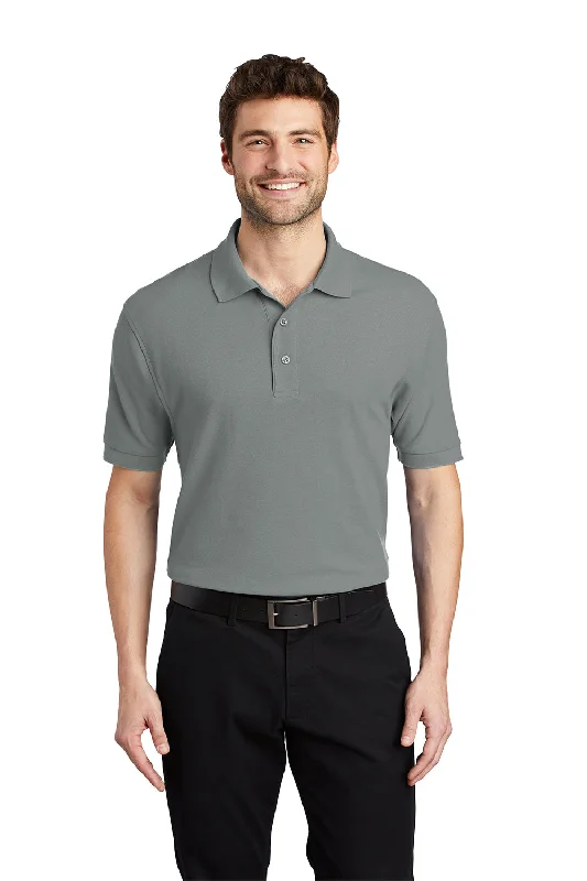 Exquisite Details Port Authority Mens Silk Touch Wrinkle Resistant Short Sleeve Polo Shirt - Cool Grey Exquisite Details Port Authority Mens Silk Touch Wrinkle Resistant Short Sleeve Polo Shirt - Cool Grey