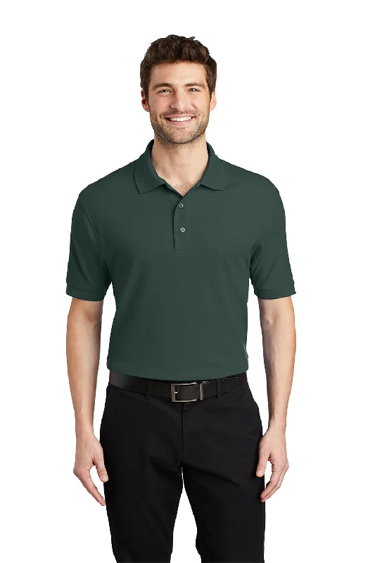 Minimal Classic Port Authority Mens Silk Touch Wrinkle Resistant Short Sleeve Polo Shirt - Dark Green Minimal Classic Port Authority Mens Silk Touch Wrinkle Resistant Short Sleeve Polo Shirt - Dark Green