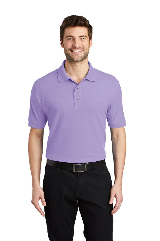 Celebrity Must-have Port Authority Mens Silk Touch Wrinkle Resistant Short Sleeve Polo Shirt - Bright Lavender Purple Celebrity Must-have Port Authority Mens Silk Touch Wrinkle Resistant Short Sleeve Polo Shirt - Bright Lavender Purple