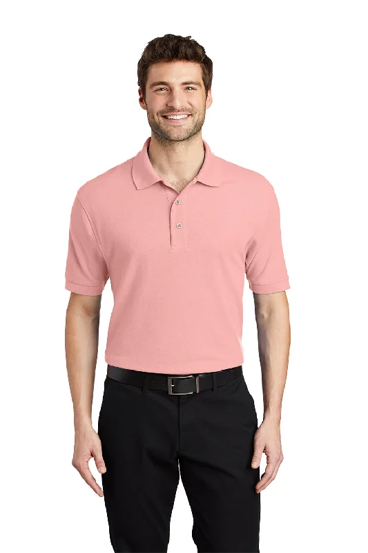 Summer Comfort Port Authority Mens Silk Touch Wrinkle Resistant Short Sleeve Polo Shirt - Light Pink Summer Comfort Port Authority Mens Silk Touch Wrinkle Resistant Short Sleeve Polo Shirt - Light Pink