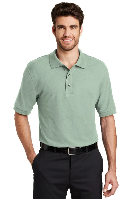 Exclusive Customization Port Authority Mens Silk Touch Wrinkle Resistant Short Sleeve Polo Shirt - Mint Green - Closeout Exclusive Customization Port Authority Mens Silk Touch Wrinkle Resistant Short Sleeve Polo Shirt - Mint Green - Closeout