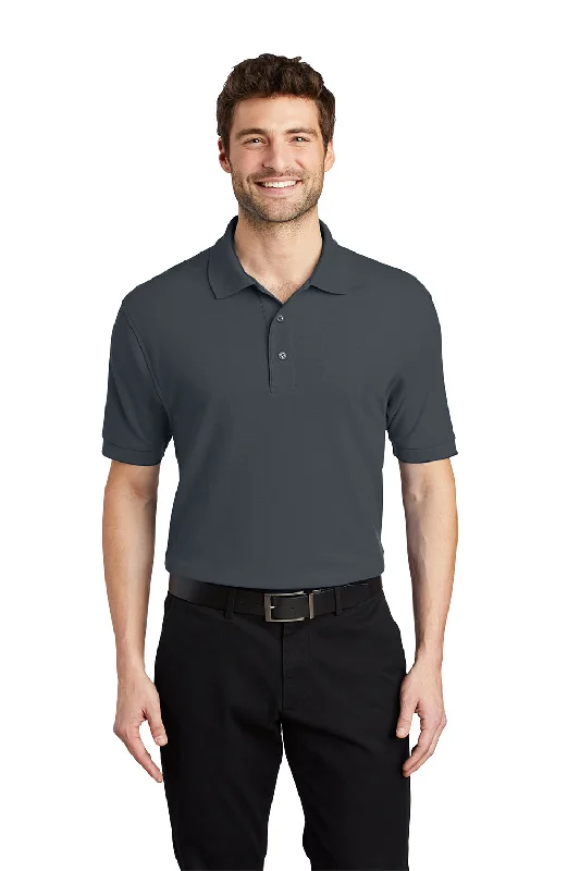 Cozy Look Port Authority Mens Silk Touch Wrinkle Resistant Short Sleeve Polo Shirt - Steel Grey Cozy Look Port Authority Mens Silk Touch Wrinkle Resistant Short Sleeve Polo Shirt - Steel Grey
