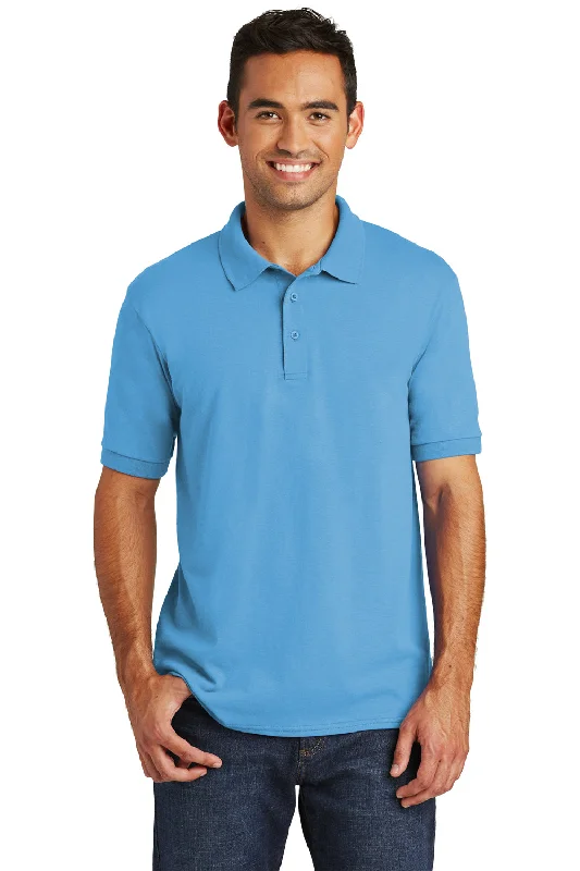 Comfortable down Port & Company Mens Core Stain Resistant Short Sleeve Polo Shirt - Aquatic Blue Comfortable down Port & Company Mens Core Stain Resistant Short Sleeve Polo Shirt - Aquatic Blue