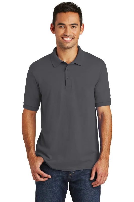 Soft Textures Port & Company Mens Core Stain Resistant Short Sleeve Polo Shirt - Charcoal Grey Soft Textures Port & Company Mens Core Stain Resistant Short Sleeve Polo Shirt - Charcoal Grey