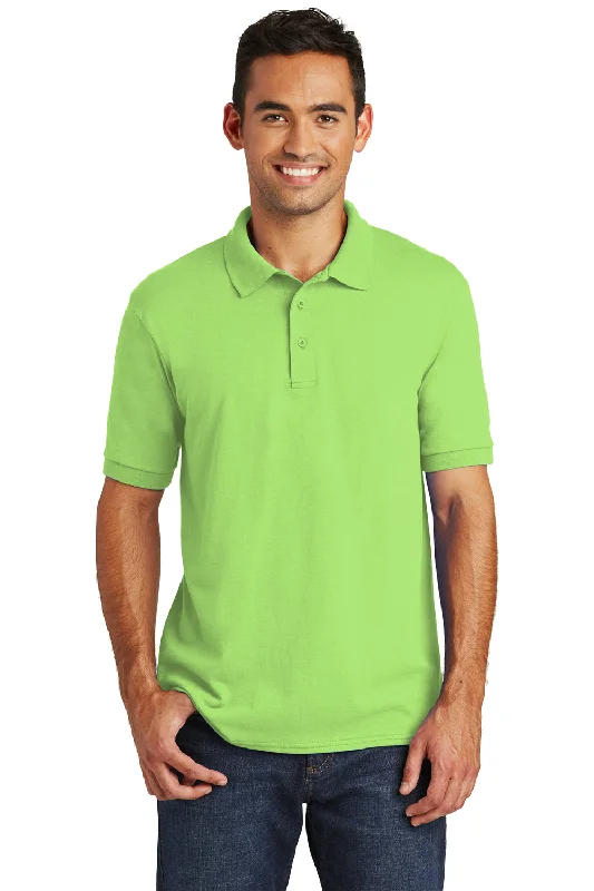 Fashionable Comfort Port & Company Mens Core Stain Resistant Short Sleeve Polo Shirt - Lime Green Fashionable Comfort Port & Company Mens Core Stain Resistant Short Sleeve Polo Shirt - Lime Green