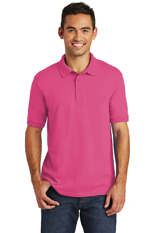 Fashionable And Versatile Port & Company Mens Core Stain Resistant Short Sleeve Polo Shirt - Sangria Pink Fashionable And Versatile Port & Company Mens Core Stain Resistant Short Sleeve Polo Shirt - Sangria Pink