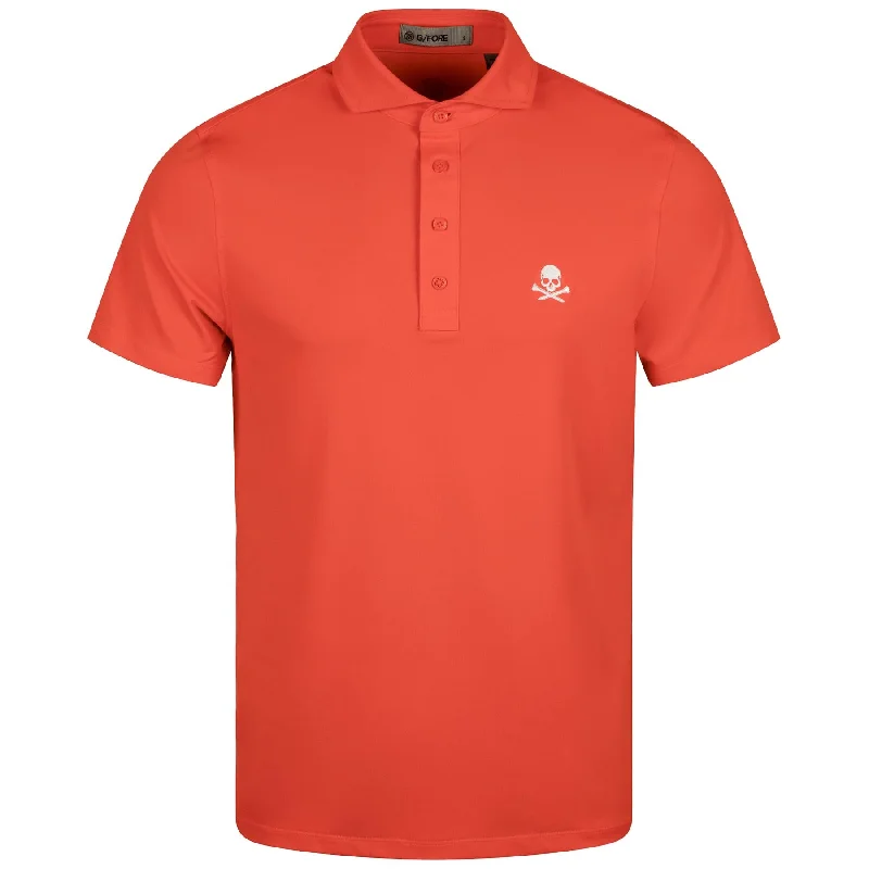 Classic Design Rib Gusset Skull & Tees Tech Pique Polo Poppy - AW24