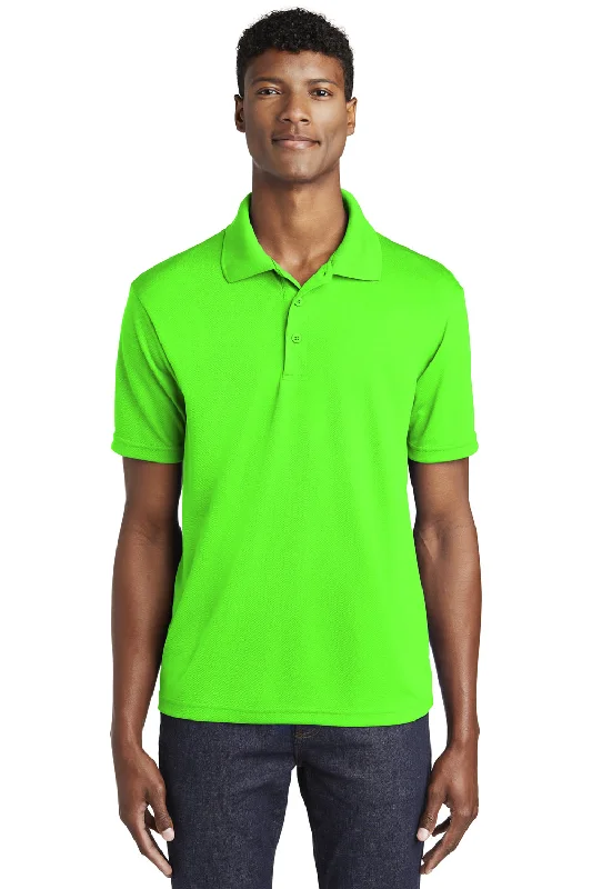 Sports And Leisure Sport-Tek Mens RacerMesh Moisture Wicking Short Sleeve Polo Shirt - Neon Green Sports And Leisure Sport-Tek Mens RacerMesh Moisture Wicking Short Sleeve Polo Shirt - Neon Green