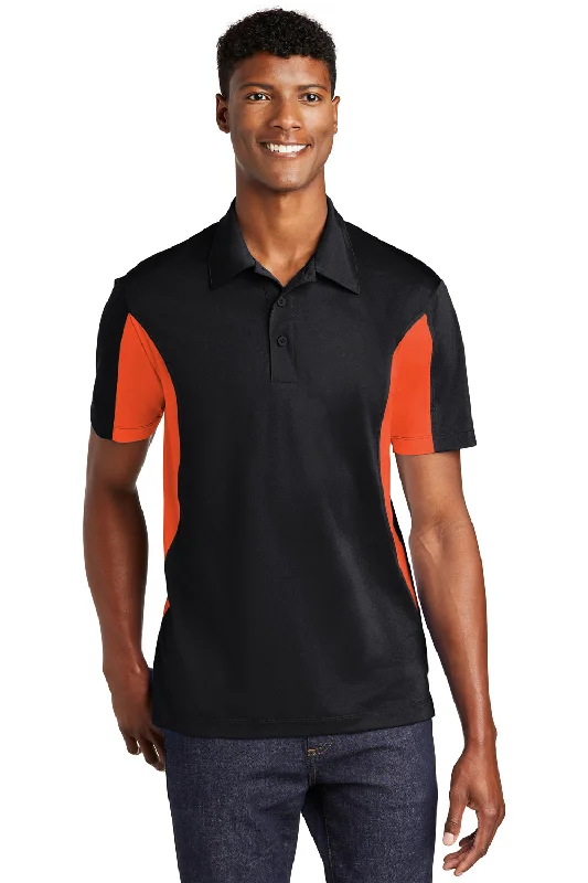 Party Wear Sport-Tek Mens Sport-Wick Moisture Wicking Short Sleeve Polo Shirt - Black/Deep Orange Party Wear Sport-Tek Mens Sport-Wick Moisture Wicking Short Sleeve Polo Shirt - Black/Deep Orange