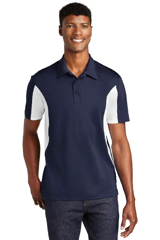 Elegant Tailoring Sport-Tek Mens Sport-Wick Moisture Wicking Short Sleeve Polo Shirt - True Navy Blue/White Elegant Tailoring Sport-Tek Mens Sport-Wick Moisture Wicking Short Sleeve Polo Shirt - True Navy Blue/White