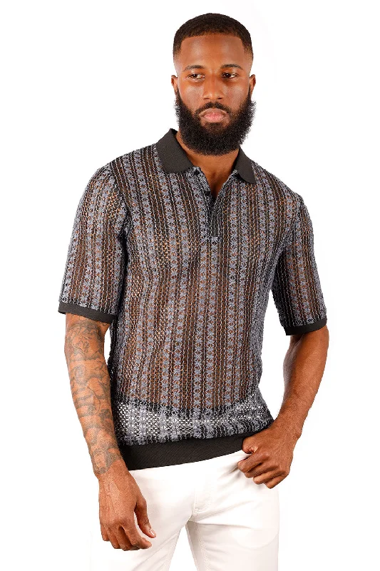Bright Colors Twine Motif Polo Shirt