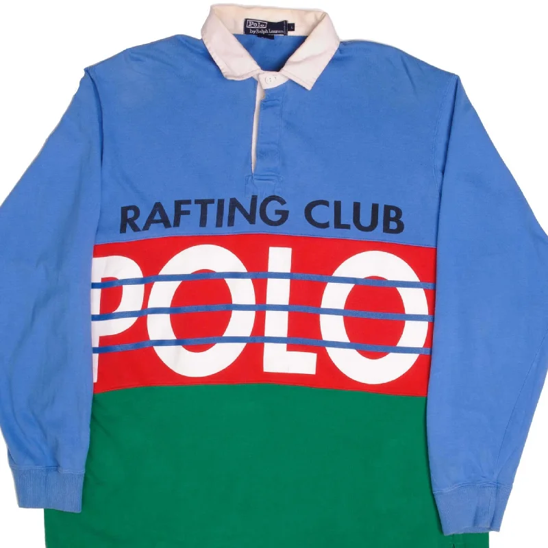 VINTAGE POLO RALPH LAUREN RAFTING CLUB RUGBY POLO SHIRT 1990S LARGE