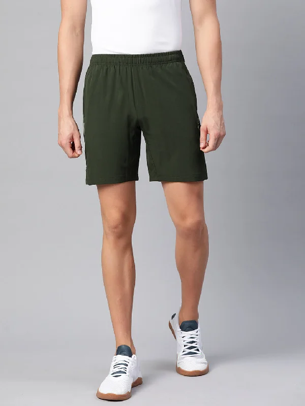 Cozy Fit Alcis Men Green Slim Fit Running Sports Shorts
