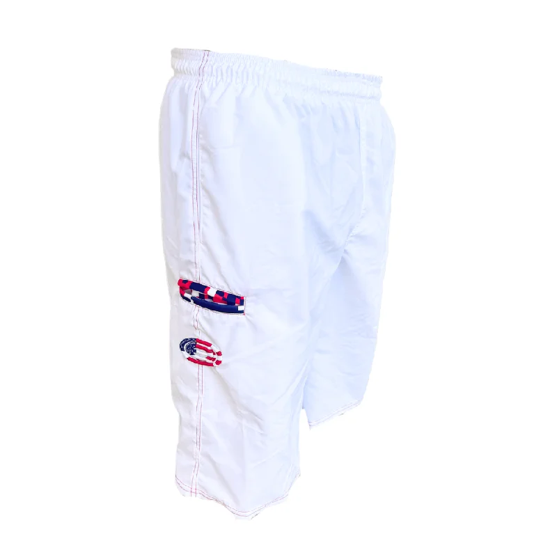 Casual Fit Wear Elite Shorts – Men’s ES 251 Microfiber (White/Patriotic)