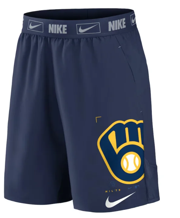 Casual Comfort Milwaukee Brewers Nike Bold Express Woven Short - Mens