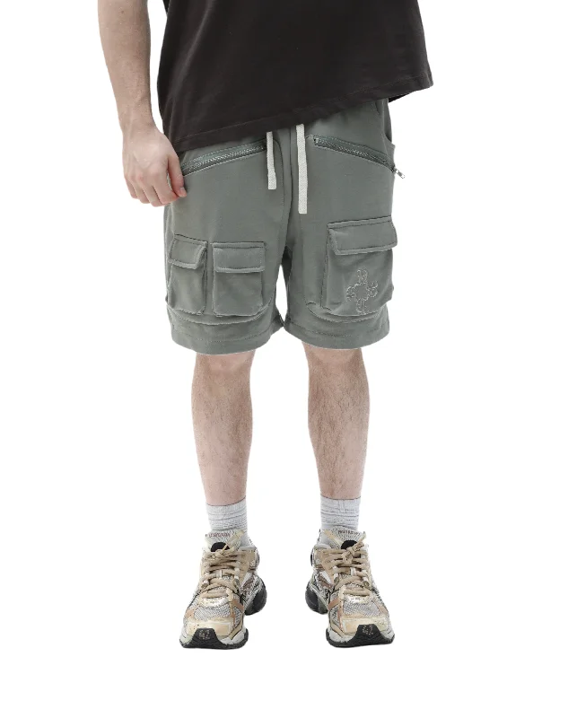 Goddess Style Sage Utility Sweat Shorts
