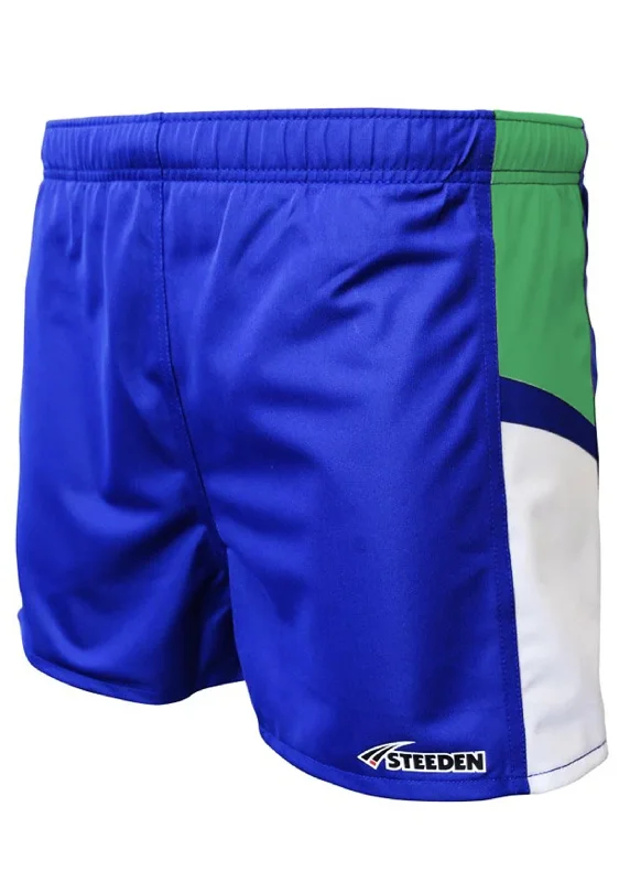 Soft Wearables Steeden Mens Rugby League Shorts <br> 228810-GRN/BL